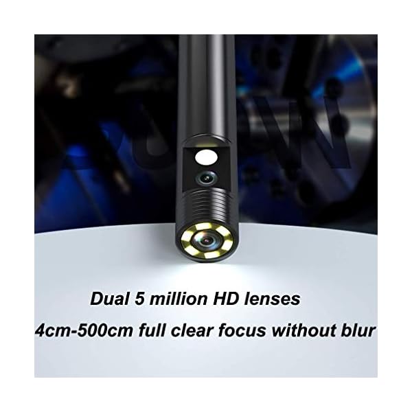 AWCPP Wifi 5Mp Hd Endoskopkamera Doppelobjektiv, 8,8Mm Inspektionskamera mit leichtem halbstarren kabellosen Endoskop… – Bild 6