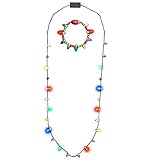 Set of Light Up LED Christmas Holiday MIni Bulb Necklace & Light Up LED Christmas Holiday Mini Bulb Bracelet