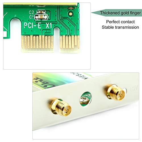 WiFi Card AC 1200Mbps,Wireless Network Card,Ubit 8260 Wireless Network Card with Bluetooth 4.2 Network Server Adapter,Dual-Band 5G/2.4G,PCI-E Wireless WI-FI Adapter Network Card for PC - Thumbnail 5