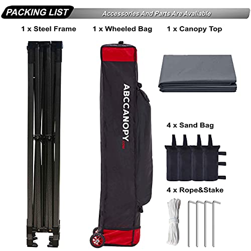 ABCCANOPY Patio Pop Up Canopy Tent 10x10 CommercialSeries (Dark Gray