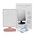Lighted Makeup Mirror, BEW Vanity Mirror with 22 LED lights & Touch Screen Dimmable and Detachable 10x Magnifying Spot Mirror for Countertop Cosmetic, Valentine's Day Gift (Rose Gold)
