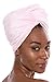 Texere Women's Viscose from Bamboo and Cotton Terry Hair Towel - Lightweight, Absorbent Fast Drying Hair Wrap for Anti Frizz and Anti Breakage (Tya, Barely Pink, U)