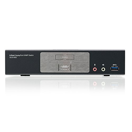 IOGEAR 2-Port DisplayPort KVMP Switch - 4K 60Hz - 2-Port USB 3.1 Hub 5Gbps - Keyboard Mouse Input - 7.1 HD Audio - Front Panel Selector - TAA Compliant - Mac/Win - GCS1932