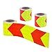 viewm Waterproof Reflective Pavement Marking Tape Outdoor Hazard Safety Caution Reflection Tape Warning Arrow Sticker, 2 Inch x 3.28 Yard / 5cm x 3.0m Per Roll, 3 Rolls, High Visibility Red & Yellow