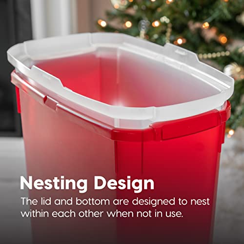 IRIS USA 40" 20 Rolls Wrapping Paper Storage Container of wrap, Clear