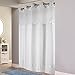 Hookless HBH40MYS0101SL77 Escape Shower Curtain With Snap-In Liner, White With White Stripe, 71