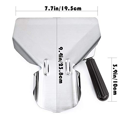MGGi Stainless Steel French Fry Bagger Scoop Chip Popcorn Bagger Ice Candy Snacks Desserts Scooper, Right Handle