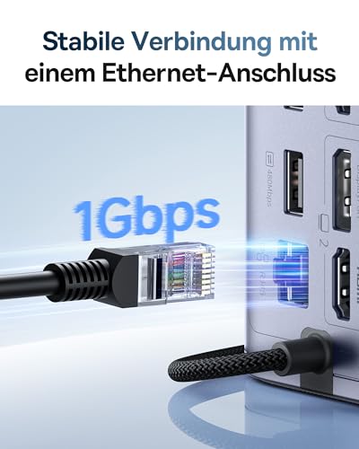 【Kompatibel mit Windows-Laptops】 Baseus Docking Station USB-C, Nomos Air 12 in 1, Dockingstation 2 monitore, 2 * 4K HDMI, 10Gbps USB-C/A, 100W PD, Gigabit-Ethernet (12-in-1 für macOS)