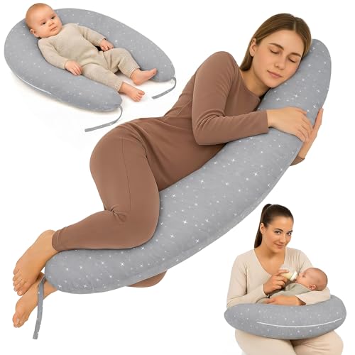 Totsy Baby Nursing and Pregnancy Pillow 190 cm – Pillow for Side Sleepers Rest and Relaxation Ideal for Future Moms C Shape Oeko-Tex