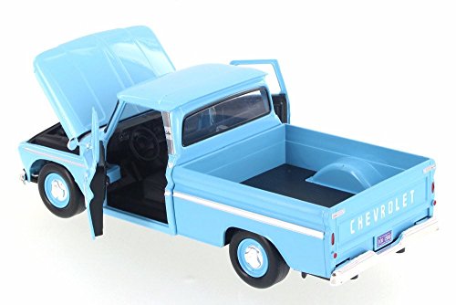 Motor Max 1966 Chevy C10 Fleetside Pickup, Light Blue 73355AC/LBU - 1/24 Scale Diecast Model Toy Car