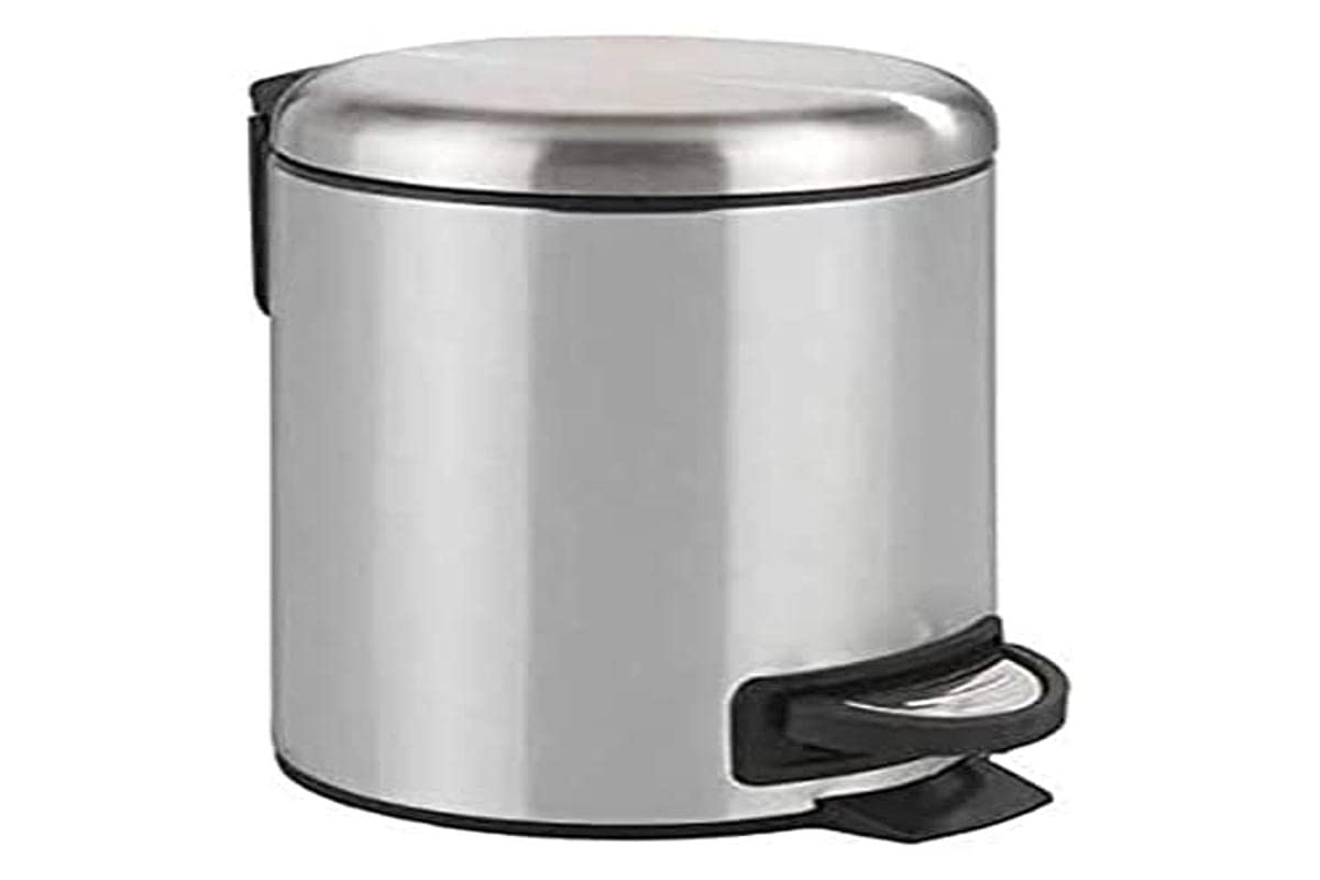 WENKO Leman Cosmetic Pedal Bin Stainless Steel Matt 3 L