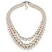 Kalse 3 Layers Strand Simulated Pearl Strand Bib Pendant Choker Chain Necklace (3 Strands)