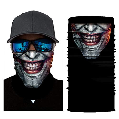 Sunshinehomely Halloween Horror Headkerchief, Skull Cycling Motorcycle Neck Tube Ski Scarf Face Mask Balaclava Halloween Party (A) - Thumbnail 2