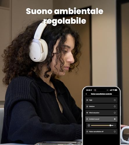 W80 Cuffie Over-Ear con LDAC & Hi-Res Wired & Wireless, Ivoire