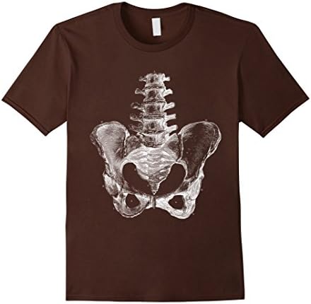 Mens Human Pelvis Bones Grays Medical Diagram Funny T-Shirt Large Brown