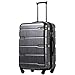Coolife Luggage Expandable Suitcase PC+ABS Spinner 20in 24in 28in Carry on (Charcoal, L(28in).)