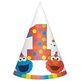 Sesame Street 1st Birthday 'Elmo Turns One' Cone Hats (8ct)