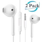 2 Pack Earbuds/Earphones/Earphones, 3.5mm Wired Microphone Earphones Stereo Headphones Noise Isolating Headset Compatible with iPhone 6S/6S Plus/6/6 Plus/SE/5S/5C/5/4S/4/Samsung/Android/MP3/4 and More