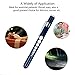 Opoway Nurse Penlight with Pupil Gauge LED Medical Pen Light for Nurses Doctors with Batteries Included 2ct, Silver and Blue