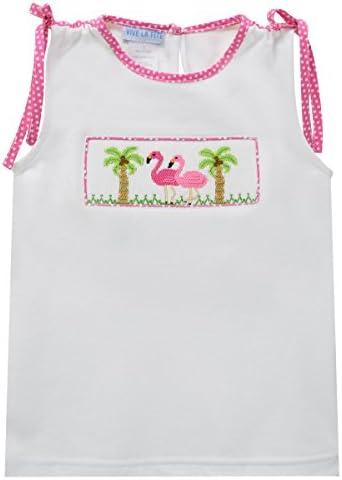 Vive La Fete Flamingo Smocked Girls Knit Top With Lace
