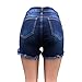 Olyha Womens Distressed High Waisted Denim Shorts Destroyed Ripped Folded Hem Jean Shorts Stretchy with Pockets(XL)