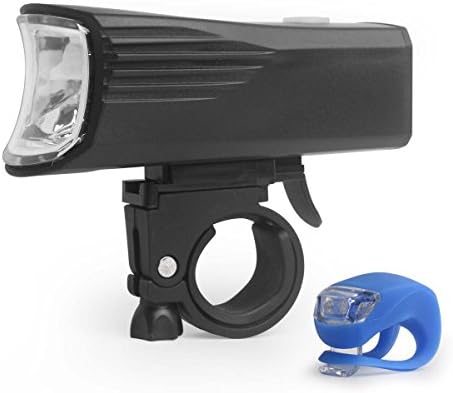 AMOTAIOS Bike Light Set USB Rechargeable Super Bright 600 Lumens Bike Headlight and LED Bike Tail Light, Easy to Install and Remove