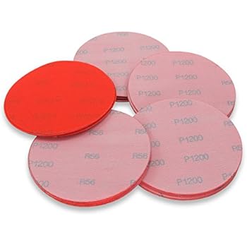 Red Label Abrasives 6 Inch 1200 Grit High Performance Hook and Loop Wet/Dry Auto Body Film Sanding Discs, 50 Pack