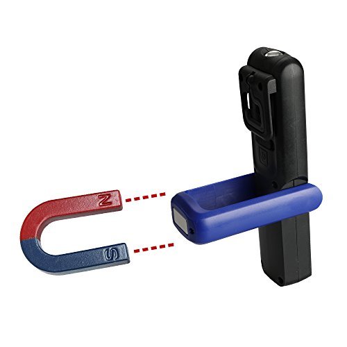 Three trees Lampada da lavoro portatile portatile wireless portatile LED COB con gancio appeso, rack magnetici, (blue)