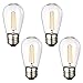 Mpow E26 LED Bulbs, 1.5W S14 Edison Vintage Bulbs, E26 Medium Base, 150lm 2700k Warm White for Outdoor String Lights Bulb Replacement Bistro Porch Patio Garden Deck Cafe Lighting 4-Pack