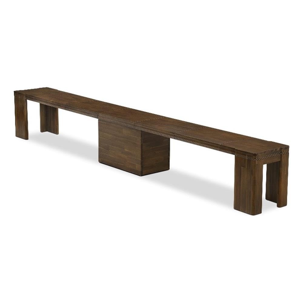 Photo 1 of ***TABLE TOP HAS CRACKS***East West Furniture Xtenczar Extendable Modern Bench in Walnut Finish***TABLE TOP HAS CRACKS***