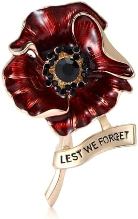 Broche Coquelicot VE Day 80 – émail Rouge, Métal, 80e Anniversaire – Cadeau Ancien Combattant