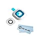 EShine® Back Rear Camera Glass Lens Cover Ring Replacement + Adhesive for Samsung Galaxy S6 G920 (ALL CARRIERS)+ EShine® Cloth (White)