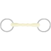 Happy Mouth Mullen Shaped Loose Ring Bit - Apple Scented Durable Stainless Steel Rings Soft Polymer Middle Horse Riding Tack Mild Snaffle Mouthpiece Bit