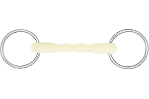 Happy Mouth Mullen Shaped Loose Ring Bit - Apple Scented Durable Stainless Steel Rings Soft Polymer Middle Horse Riding Tack 