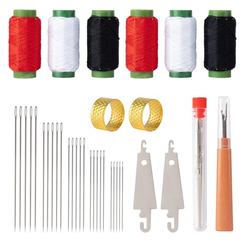 Stocking Stuffers for Women - 37 Pcs Big Eye Steel Sewing Needles Kit,Stainless Steel Needles for Hand Sewing, Christmas Gifts for Women, Mom, Grandma & Teen Girls