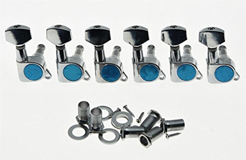 KAISH Chrome 6 Inline Tuning Keys Guitar Tuners Machine Heads for Strat Tele