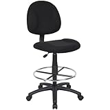 Boss Office Products B1615-BK Ergonomic Works Drafting Chair without Arms in Black