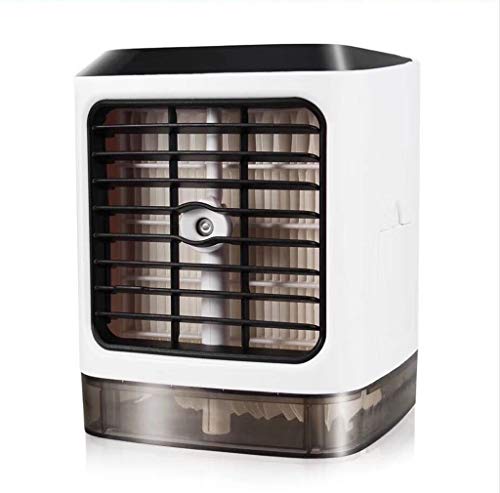 Huangou New USB Mini Portable Air Conditioner Humidifier Air Cooler Upgraded Mute (White, 15x 15.2 x 18.5cm)