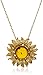 Amazon Essentials Gold Plated Sterling Silver Honey Amber Sunflower Pendant Necklace, (previously Amazon Collection)