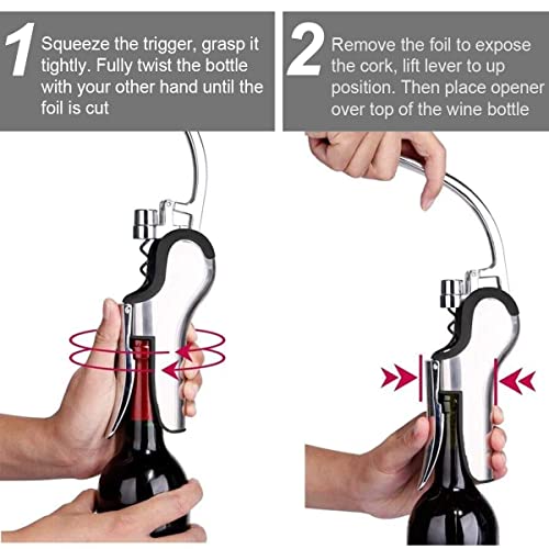 KAYCROWN Stainless Steel Wine Bottle Opener, Vertical Lever Corkscrew