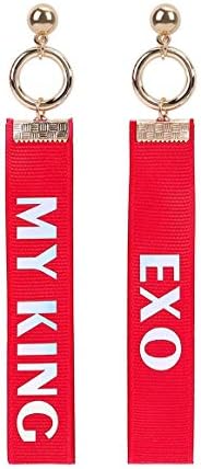 yuangong fashion Kpop Exo Personality Letters Fashion Earrings Girls Long Earrings 3 Colours Optional Hot Gift for Women & Girls