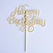 2 Pack Gold and Silver Happy Birthday Cake Topper Glitter Party Event Decorations
