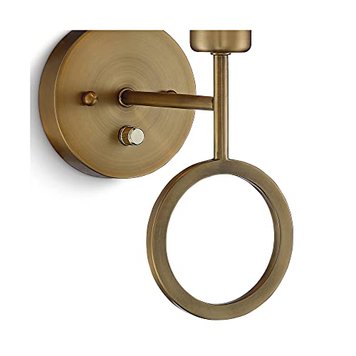Amidon Warm Brass Drop Ring Plug-In Wall Lamp (736101846840)