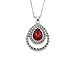 Embolden Jewelry Red Birthstone Pendant Necklace - Lab Created (Simulated Garnet or Ruby) - Silver Chain - Oval Iced Out CZ Crystal