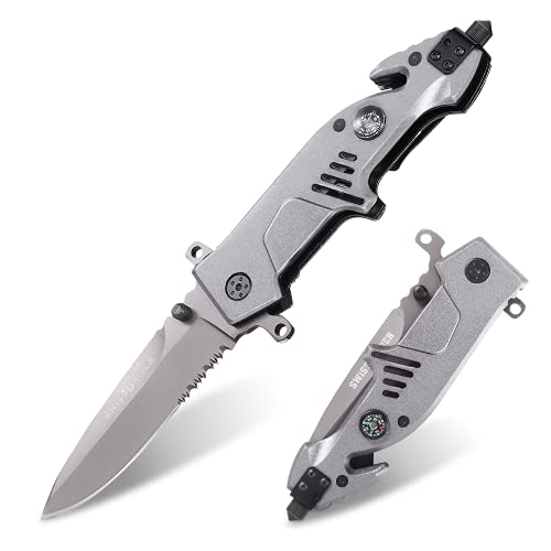 ITOKEY Folding Pocket Knife with Window Glass Breaker, Rope/ Seatbelt