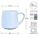 Bosmarlin Large Glossy Ceramic Coffee Mug, Tea Cup for Office and Home, 18 oz, Suitable for Dishwasher and Microwave(Blue, 1)