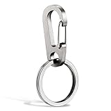Key Chain Carabiner Clip Retractable Ring Set NUBARKO Titanium Pants for Men Women(Silver)