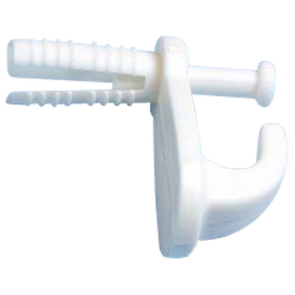 Merriway BH05321 (4 Pcs) Plastic Knock-In Hook for Cavity Wall & Hollow Doors - Pack of 4 Pieces