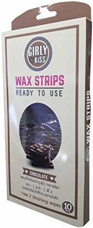 2 Packs of Chocolate Girly Kiss Wax Strips, say goodbye to stubble and hello softness. Ready to use just rub, peel and go. (10 Pcs./ pack. and free 2 finishing wipes.)..