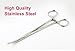 Joycentre 4.92 Inch Dog Cat Pet Hemostat Forceps Scissors Ear Hair Clamp Stainless Steel Hair Puller Remover with Locking Ratchet (Curved)